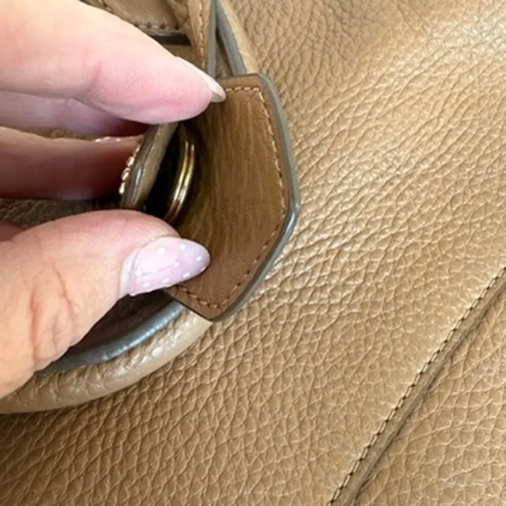 TORY BURCH Robinson Foldover Messenger Bag Brown Leather Crossbody Tote4 - Picture 11 of 13